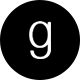 A black circle with the letter g in it.